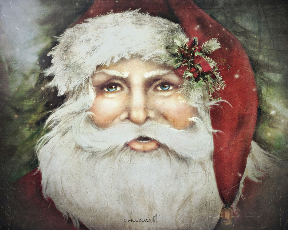 SANTA'S FIRST CHRISTMAS-RED 16X20