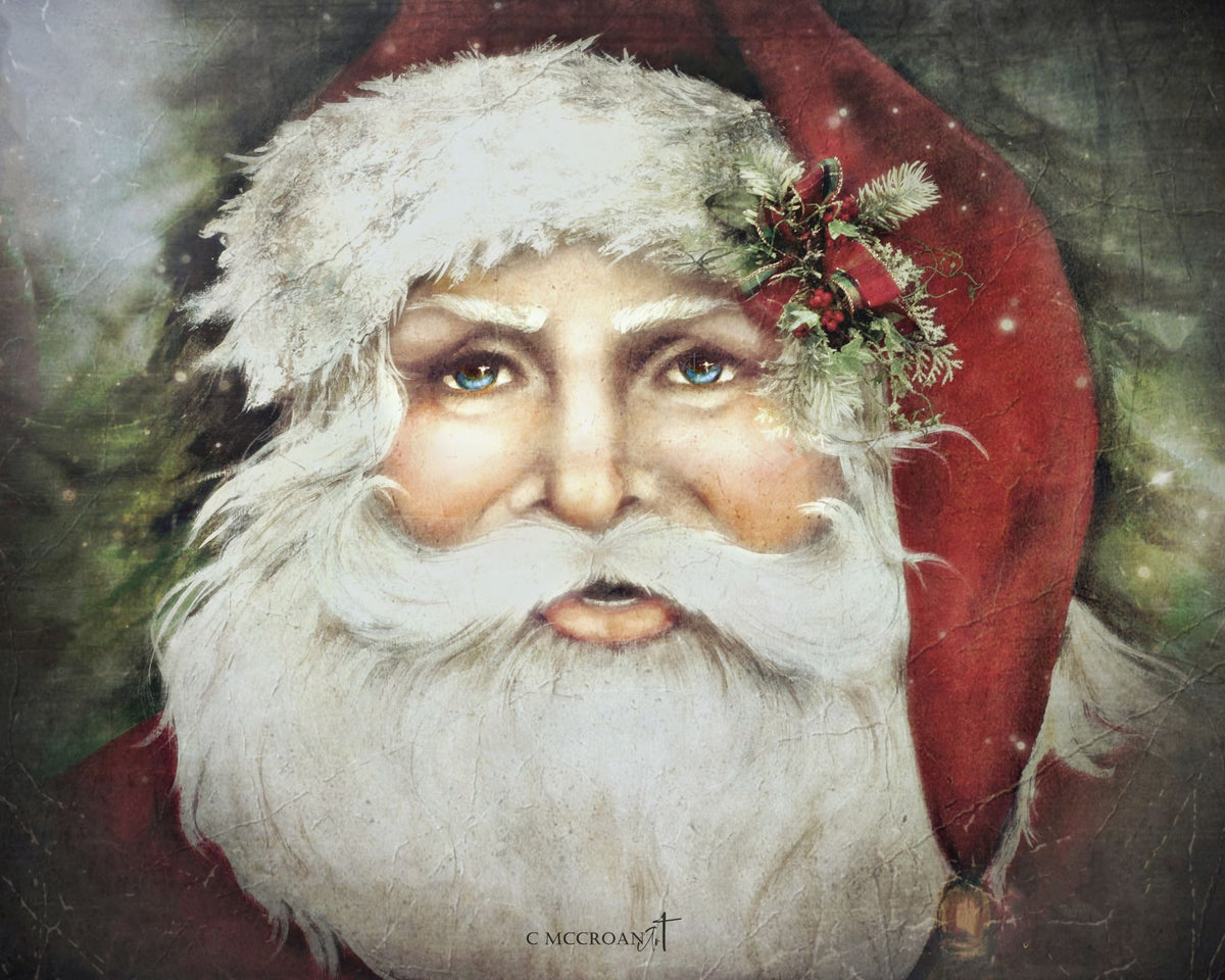 SANTA'S FIRST CHRISTMAS-RED 24X30