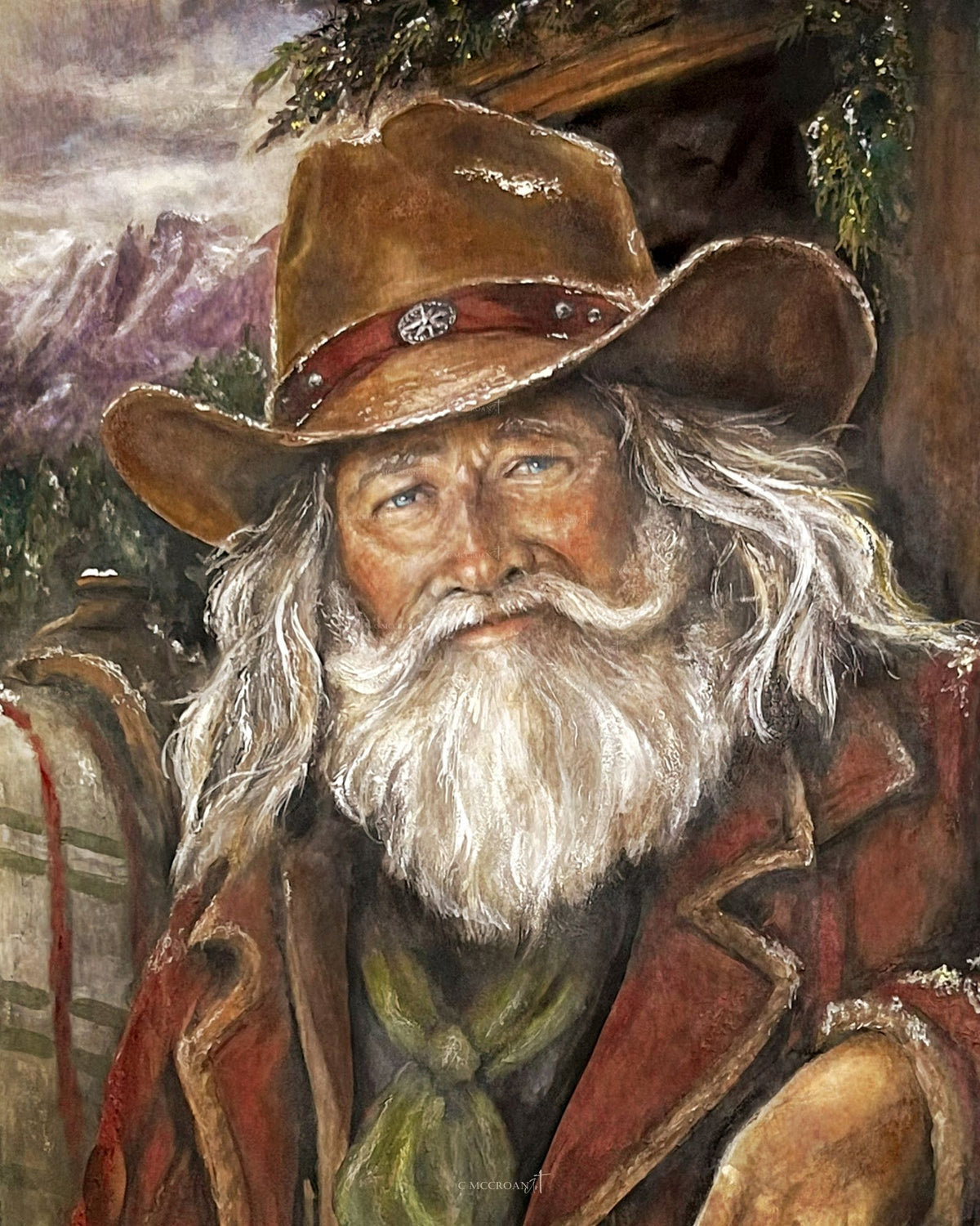 SANTA FROM THE WEST 16X20