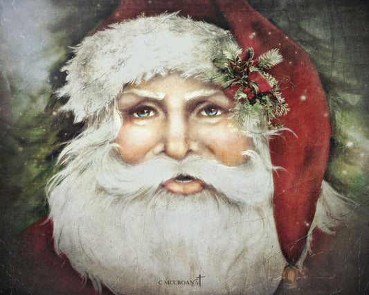 SANTA'S FIRST CHRISTMAS-RED 16X20